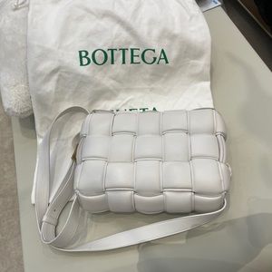 Bottega Veneta Padded Cassette White and Gold